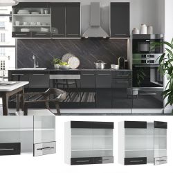Vicco Glashängeschrank Fame-Line, Anthrazit Hochglanz/Weiß, 80 günstig online kaufen