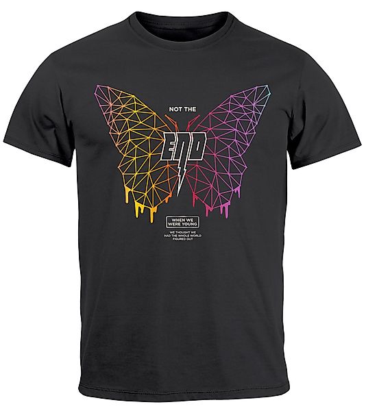 Neverless Print-Shirt Herren T-Shirt Schmetterling Geometric günstig online kaufen