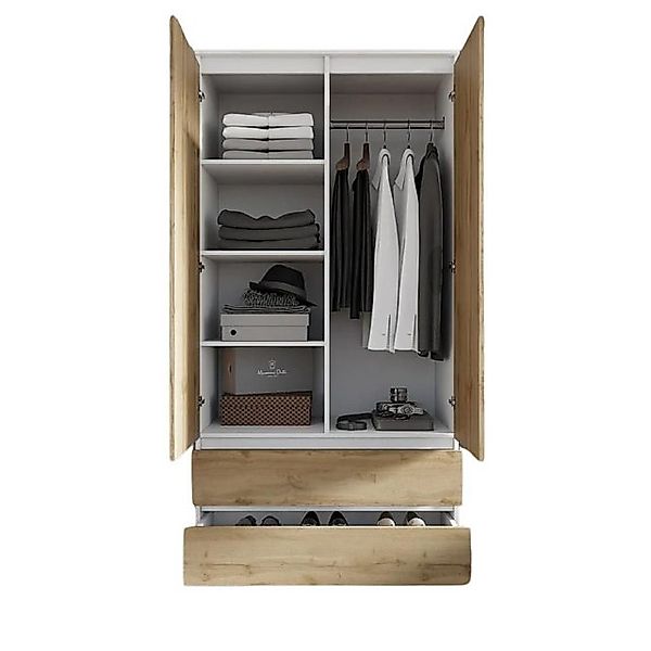 Furnica Kleiderschrank weiß matt Garderobe, 2 günstig online kaufen