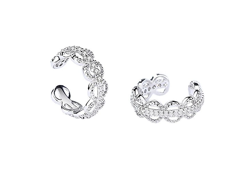LÖB Ohrklemme 925 Silber Ohrklemme Zirkonia Ohrring Glitzer Steine Ear Cuff günstig online kaufen