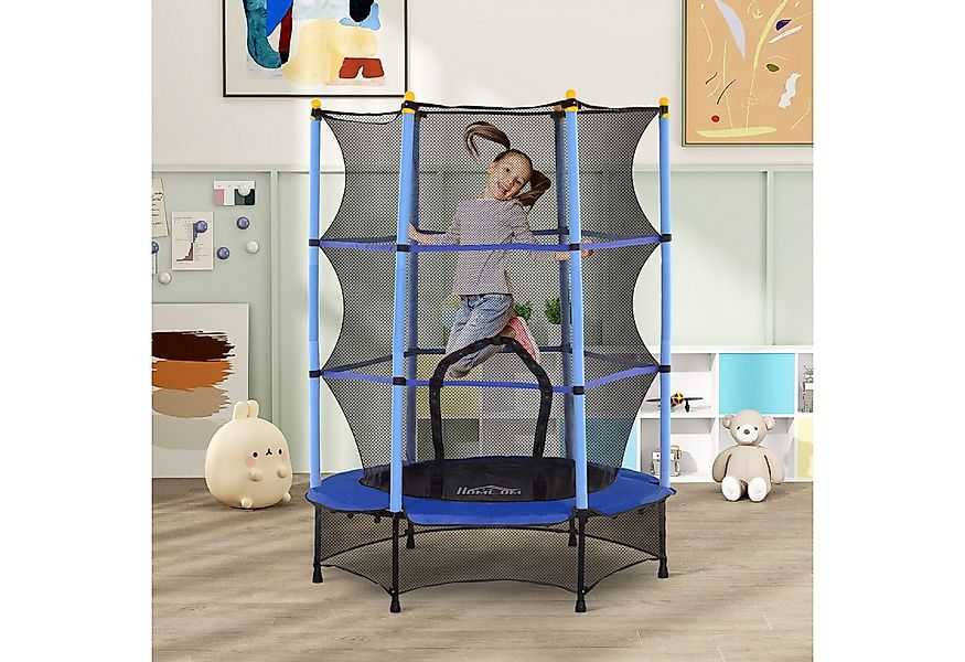 HOMCOM Kindertrampolin Ø140 cm, mit Sicherheitsnetz, Randabdeckung, Ø 140 c günstig online kaufen