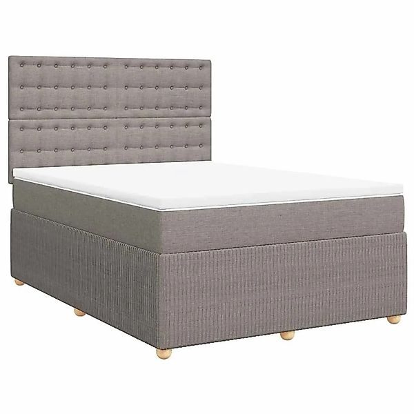 vidaXL Boxspringbett mit Matratze Taupe 140x190 cm Stoff 3294369 günstig online kaufen