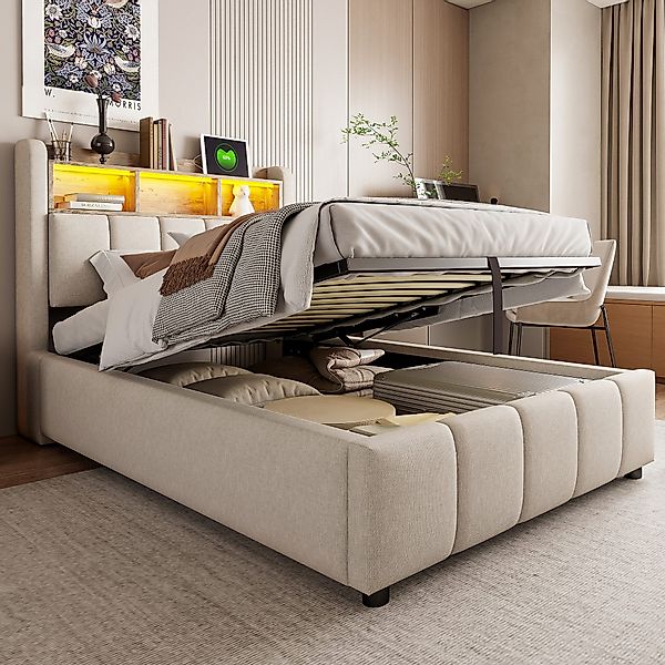 HAUSS SPOLE Polsterbett 90x200 mit LED-Beleuchtung, günstig online kaufen