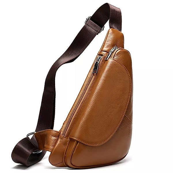 YUBRO-STUDIO Messenger Bag Herren Leder Brusttasche günstig online kaufen