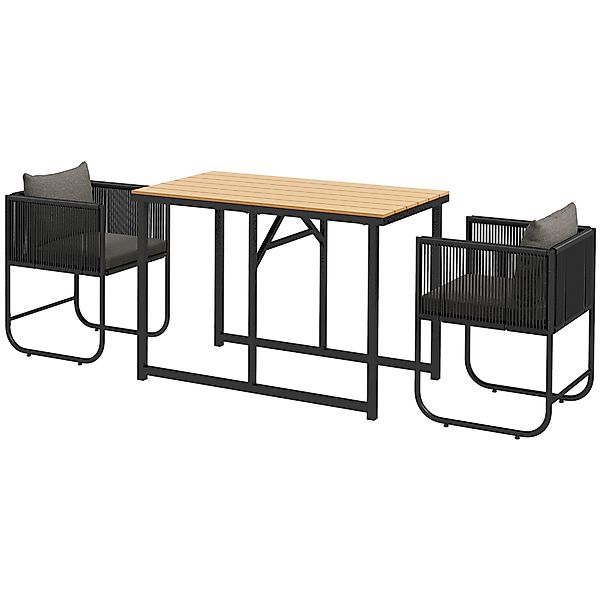 Outsunny Gartenmöbel Set 3-teilig für den Außenbereich mit 1 Tisch und 2 Se günstig online kaufen