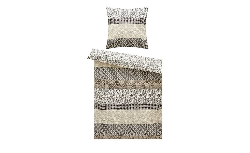 LAVIDA Biber Bettwäsche  Stripes - braun - 100% reine Baumwolle - 135 cm - günstig online kaufen