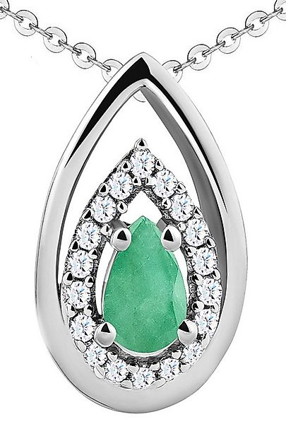 Limana Kette mit Anhänger echter Edelstein Smaragd 925 Silber Halskette Anh günstig online kaufen