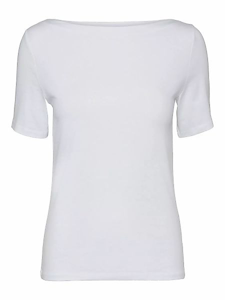 Vero Moda T-Shirt Basic Stretch T-Shirt mit U-Boot-Ausschnitt VMPANDA VMPAN günstig online kaufen