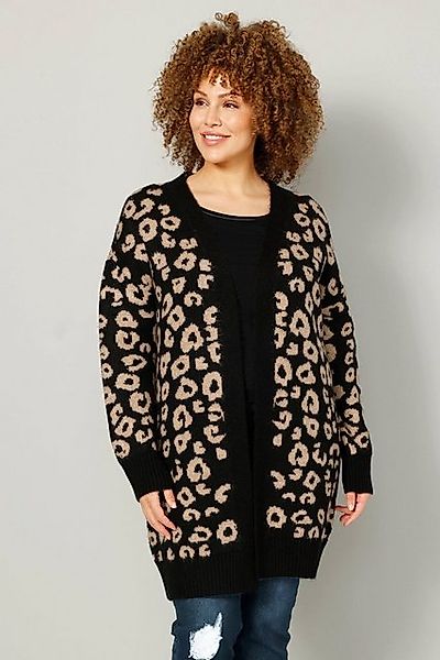 MIAMODA Strickjacke Strickjacke Leomuster offene Form Langarm günstig online kaufen