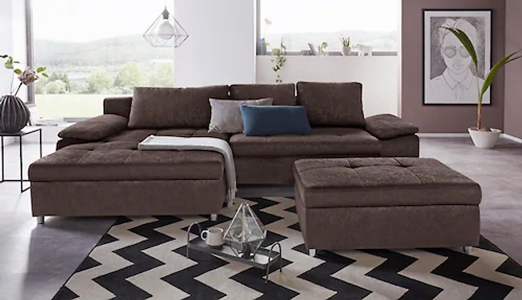 sit&more Ecksofa »Labene L-Form« wahlweise mit Bettfunktion und Bettkasten, günstig online kaufen