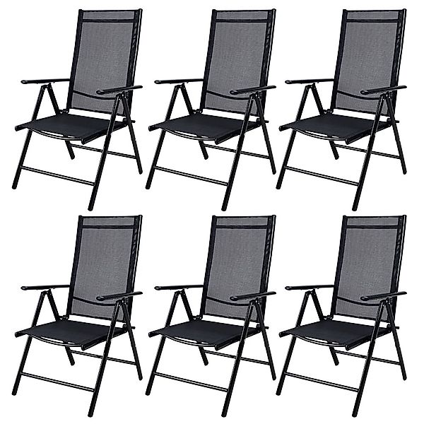 Gartenstuhl Hochlehner klappbar Bern 6er-Set Anthrazit Alu verstellbar günstig online kaufen