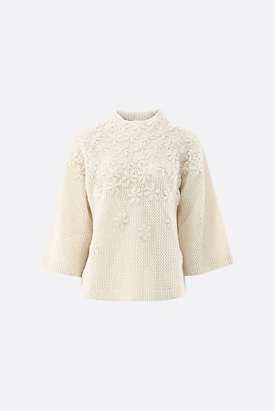 Pullover mit 3D-Muster und Stehkragen günstig online kaufen