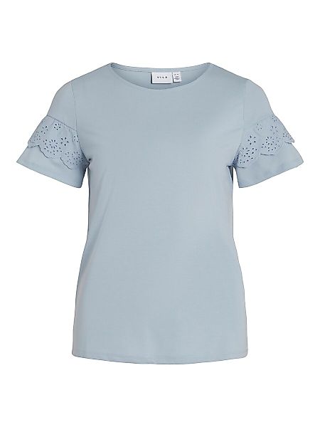 VILA Besticktes T-shirt Damen Blau günstig online kaufen