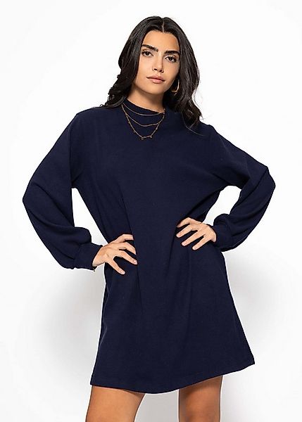 SASSYCLASSY Minikleid Sweatkleid mit Stehkragen für Damen Lässiges Kleid im günstig online kaufen