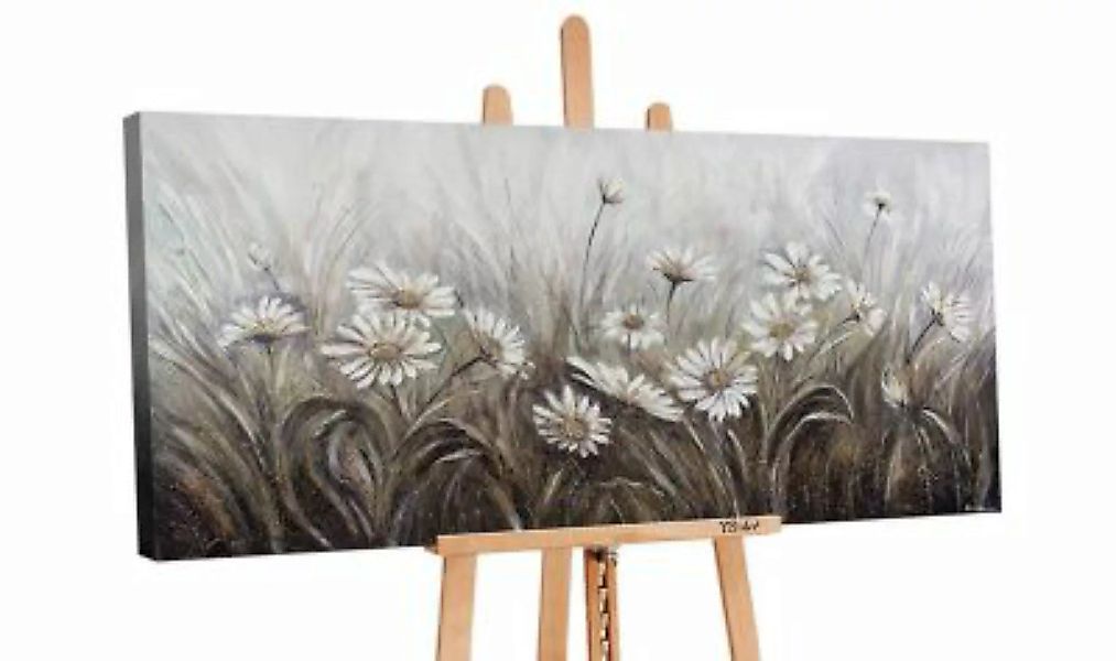 YS-Art™ Gemälde YS-Art Blumengemälde „Gänseblümchen“ in zarten Farben. Wand günstig online kaufen