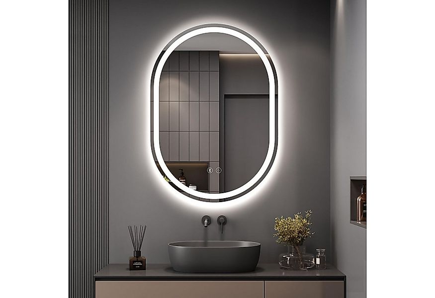 Dripex Badspiegel LED Oval Badezimmerspiegel mit Bluetooth-Lautsprecher / m günstig online kaufen