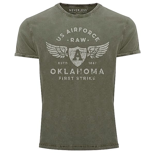 Neverless Print-Shirt Herren Vintage Shirt Print günstig online kaufen