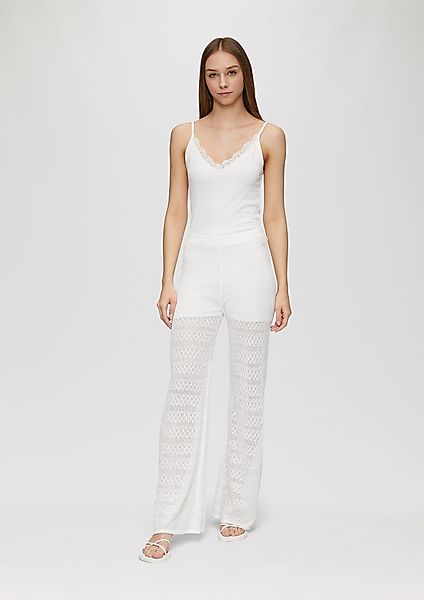 QS Stoffhose Transparente Feinstrick-Hose mit Ajourmuster günstig online kaufen