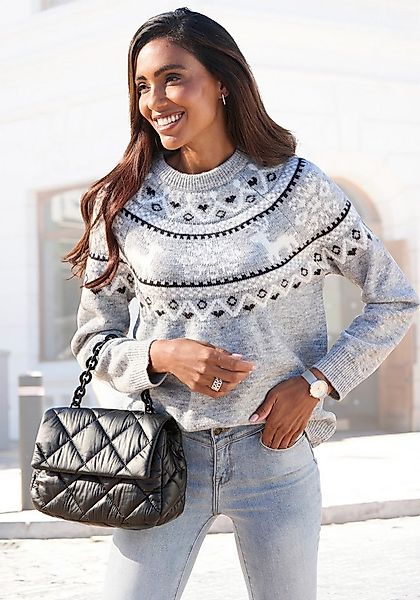 LASCANA Norwegerpullover aus weichem Strick, Weihnachtspullover, Strickpull günstig online kaufen
