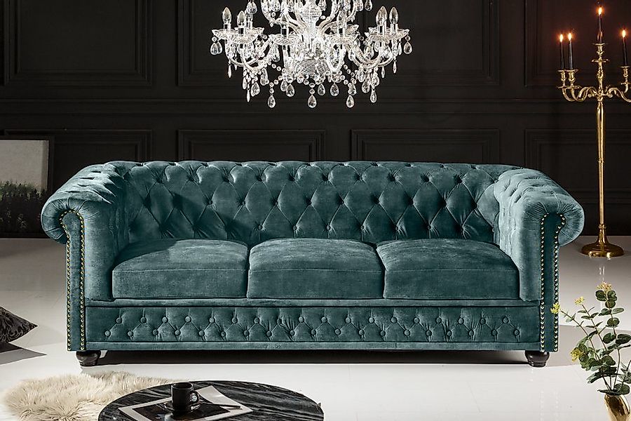 riess-ambiente Sofa CHESTERFIELD 205cm petrol, Einzelartikel günstig online kaufen