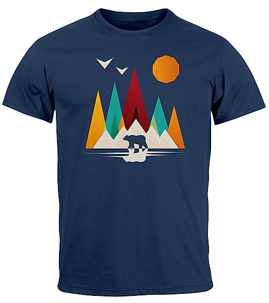 Neverless Print-Shirt Herren T-Shirt Berge Bär günstig online kaufen