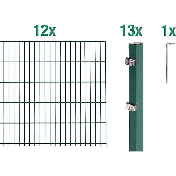 Alberts Doppelstabmattenzaun Grundset, (Set), Höhe: 80-160 günstig online kaufen