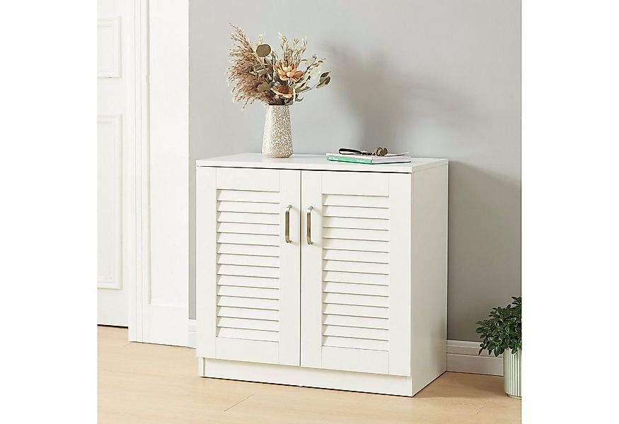 en.casa Schuhschrank »Løten« 63 x 36 x 62 cm mit 2 Türen Weiß günstig online kaufen