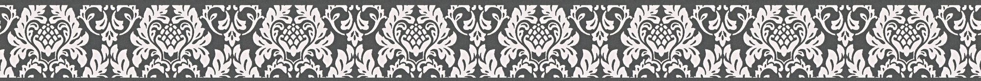 Bricoflor Barock Tapetenborte in Schwarz Weiß Selbstklebende Tapetenbordüre günstig online kaufen