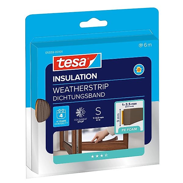 tesa® Insulation Dichtungsband I-Profil Schaumstoff Braun 6 m günstig online kaufen