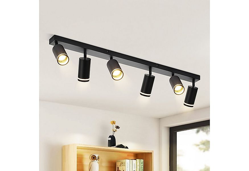 ZMH Deckenstrahler 6 Flammig Schwarz/Weiß GU10 Deckenlampe Modern Schwenkba günstig online kaufen