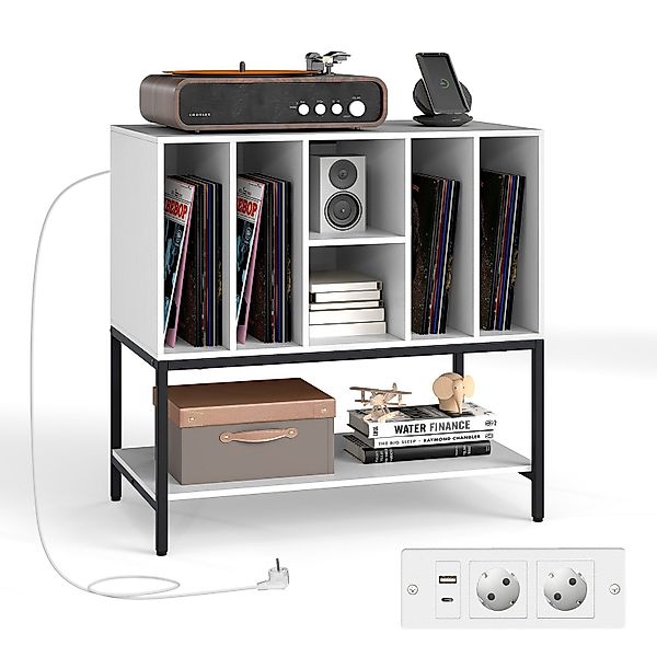 COSTWAY Sideboard, Plattenspielerständer mit Ladestation Beistellschrank günstig online kaufen
