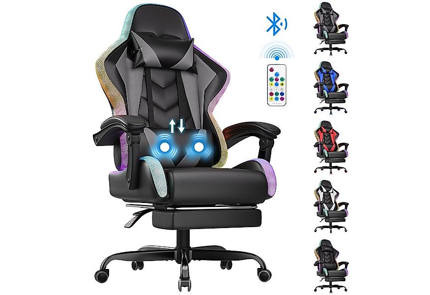 HOMALL Gaming-Stuhl Gaming Chair,Massage,Bürostuhl,Gaming Stuhl (Die LED-Be günstig online kaufen