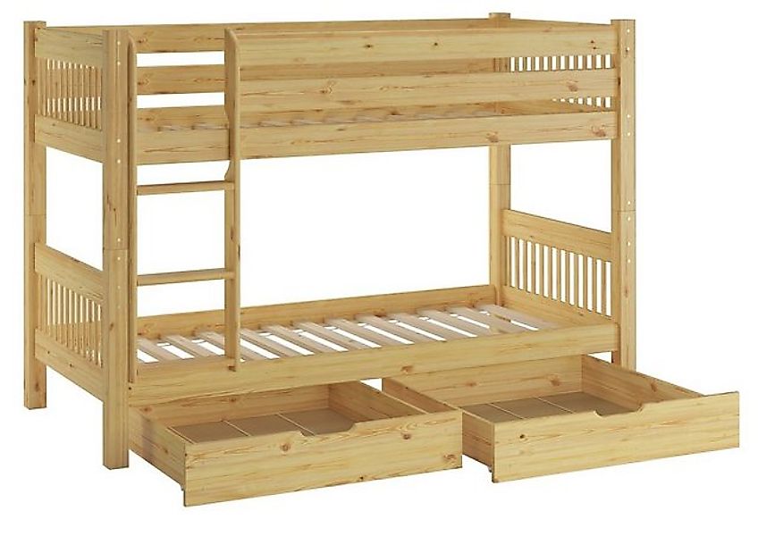 ERST-HOLZ Etagenbett Etagenbett 90 x 200 Kiefer Massiv für Kinder Nische 10 günstig online kaufen