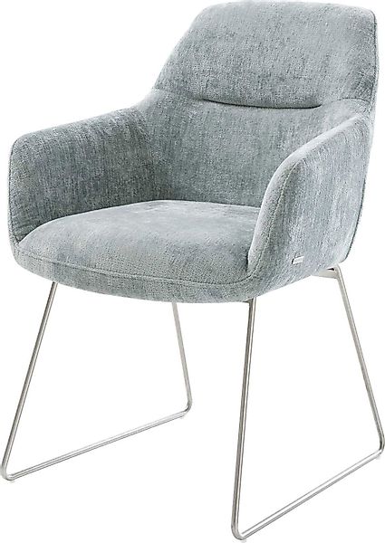 DELIFE Polsterstuhl Pejo-Flex, Kufengestell Edelstahl Chenille günstig online kaufen
