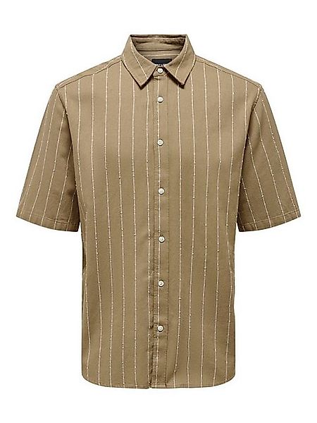 ONLY & SONS Kurzarmhemd Kurzarm mit Hemdkragen Bequem ONSDAN RLX BOUCLE STR günstig online kaufen