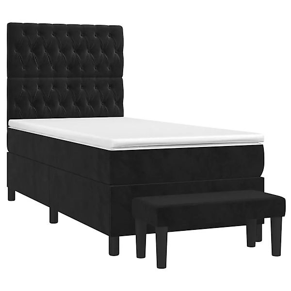 vidaXL Boxspringbett mit Matratze Schwarz 90x200 cm Samt 3138003 günstig online kaufen