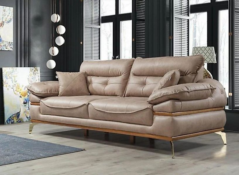 JVmoebel 3-Sitzer Moderner Beiger Dreisitzer Luxus Wohnzimmer Möbel Sofa 3- günstig online kaufen