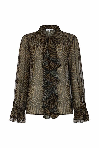 Lily and Lionel Hemdbluse "Zendaya Ruffle Detail Zebra Print Shirt Damen" günstig online kaufen