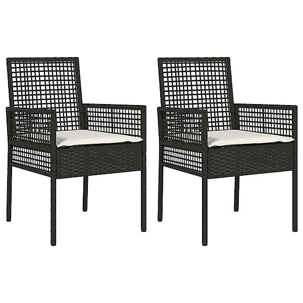 vidaXL Gartenstuhl 2 Stk Schwarz 53 x 60 x 85 cm Poly-Rattan 42003445 günstig online kaufen