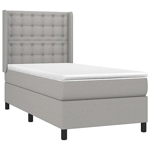 vidaXL Boxspringbett mit Matratze & LED Hellgrau 80x200 cm Stoff 3138589 günstig online kaufen
