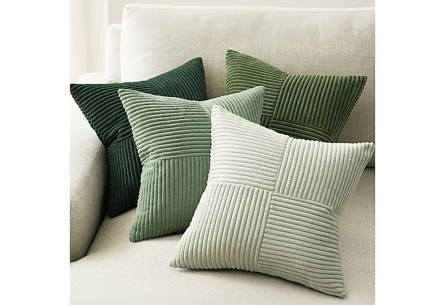 Topfinel Kissenbezug 40x40 4er set Kissenbezüge 50x50 Kordsamt mit Streifen günstig online kaufen