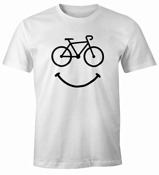 MoonWorks Print-Shirt Fahrrad Herren T-Shirt Smile Happy Bike Radfahren Fun günstig online kaufen