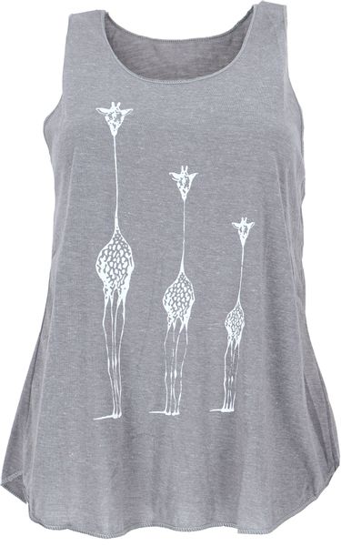 Guru-Shop T-Shirt Tanktop mit Giraffen Retrodruck, günstig online kaufen