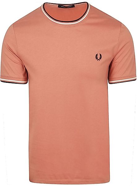 Fred Perry M1588 Twin Tipped T Shirt Rosa - Größe M günstig online kaufen