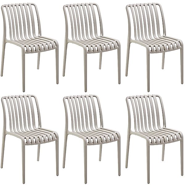 tectake Gartenstuhl Gartenstühle (6er Set, 6 günstig online kaufen