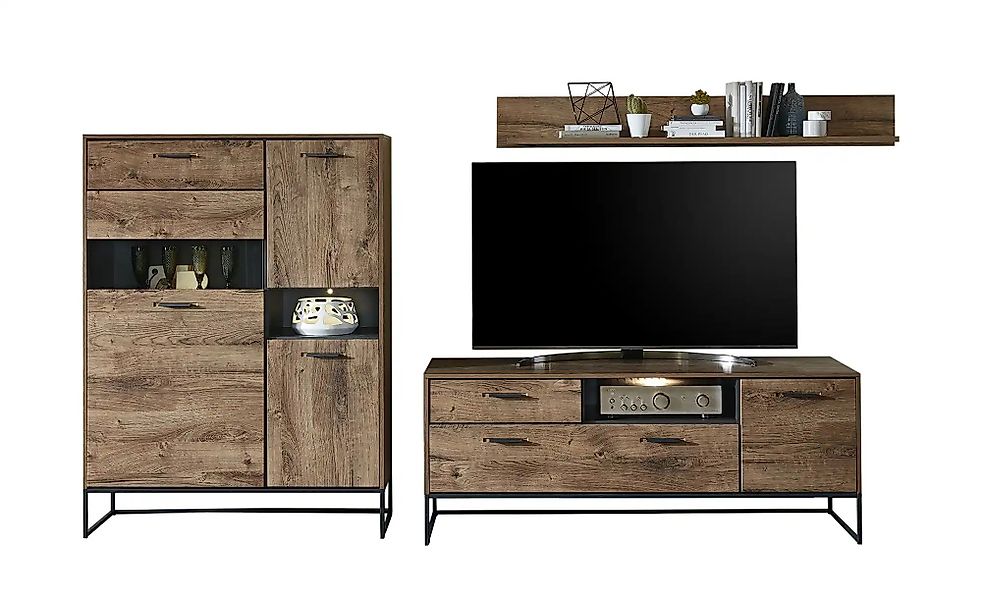 uno Wohnkombination  New York ¦ holzfarben ¦ Maße (cm): B: 310 H: 165 T: 48 günstig online kaufen