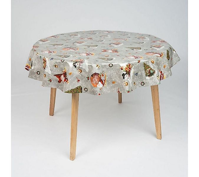 laro Tischdecke 140cm rund Tischdecke Garten Schneemann Weihnachten Geschen günstig online kaufen