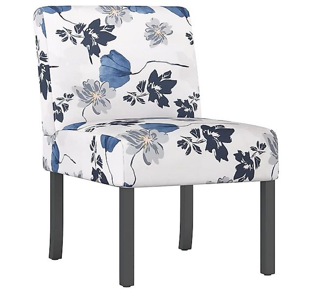 vidaXL Sessel Polsterstuhl Blau Blumenmuster Stoff (1-St) günstig online kaufen
