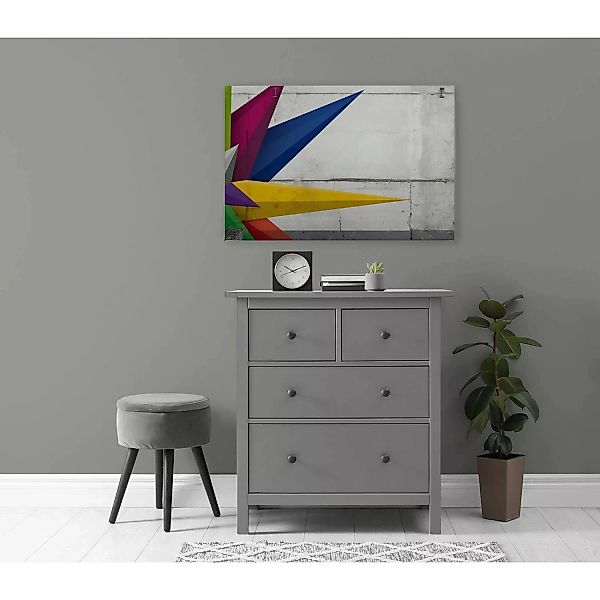 Bricoflor Wandbild Bunt Abstrakt Industrial Style Leinwandbild In Betonopti günstig online kaufen