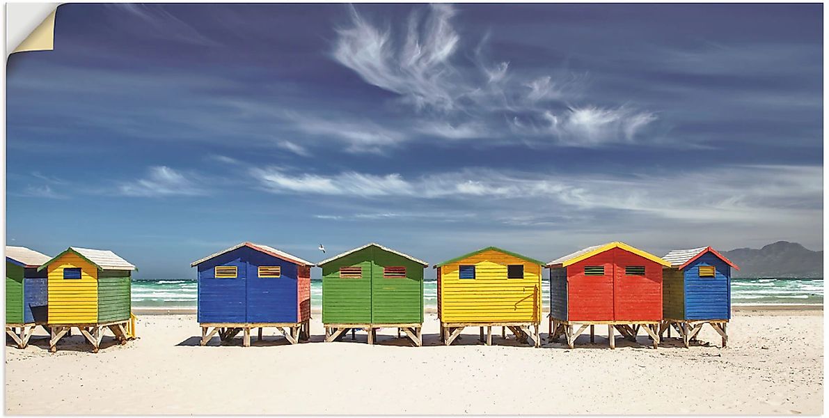 Artland Wandbild "Bunte Strandhäuser bei Kapstadt", Strandbilder, (1 St.), günstig online kaufen